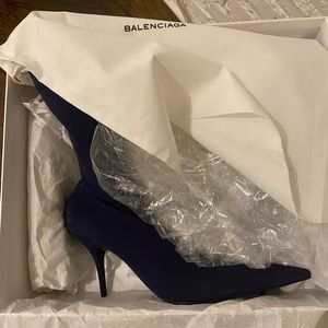 Navy balenciaga knife boot sz40